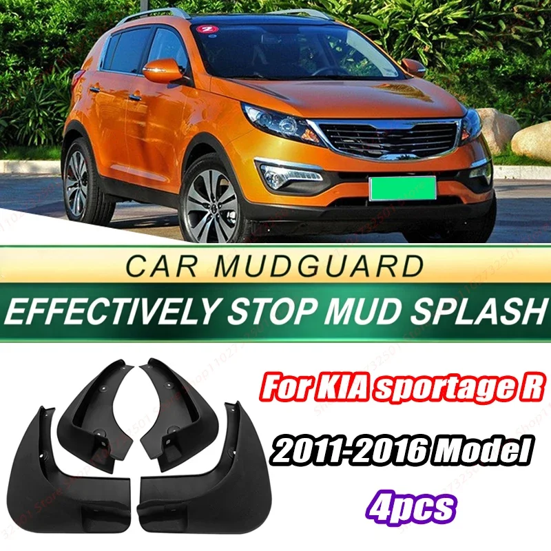 For KIA sportage R 2011-2016 Model 4PCS Front Rear Mud Flaps Splash Guards Fender Mudguards Auto Accessories