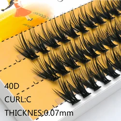 60 Bundles/box Natural Mink Eyelashes C/D Curl Individual Lash Extensions 40D/50D Cluster Lashes Makeup tool Lashes Cilia