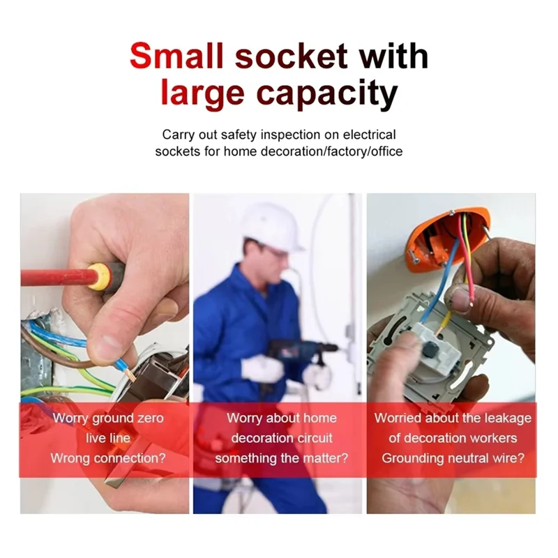 

A19F-Digital Display Buzzing Socket Tester Voltage RCD Test Smart Detector Zero Line Polarity Phase Check