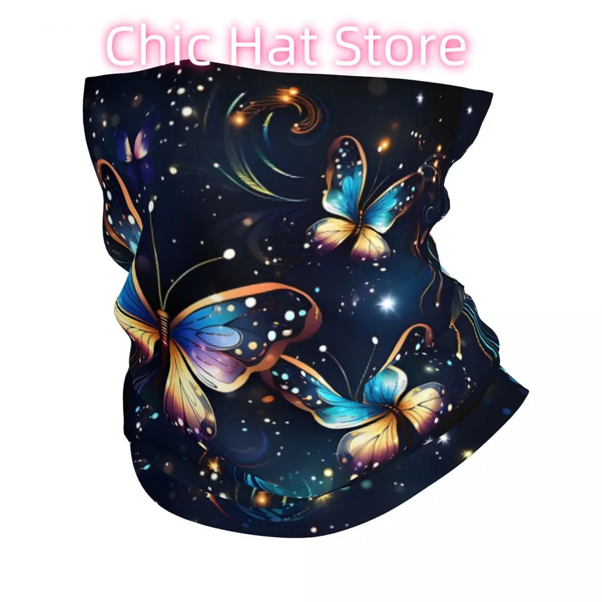 

Узор с разноцветными бабочками (2) бандана на шею, белый шарф, универсальный головной убор для рыбалки, унисекс, для взрослых, зима