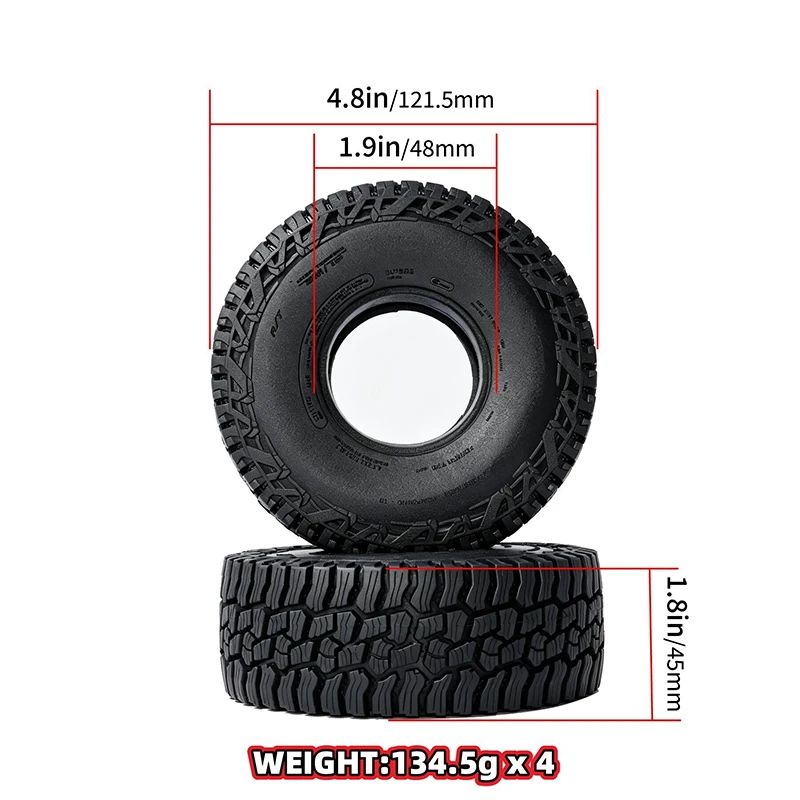 4Pcs Soft Rubber 1.9