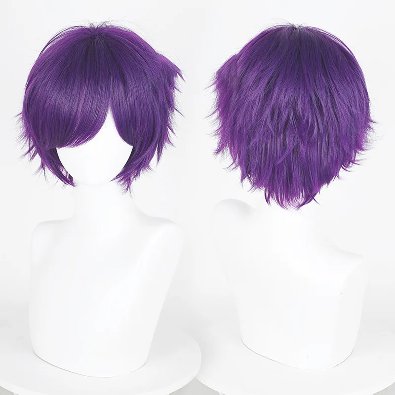 30cm Universal Short Cosplay Wig Fluffy Layered Reverse Tousled Bob Anime Wig With Free Wig Cap For Halloween Comic Con