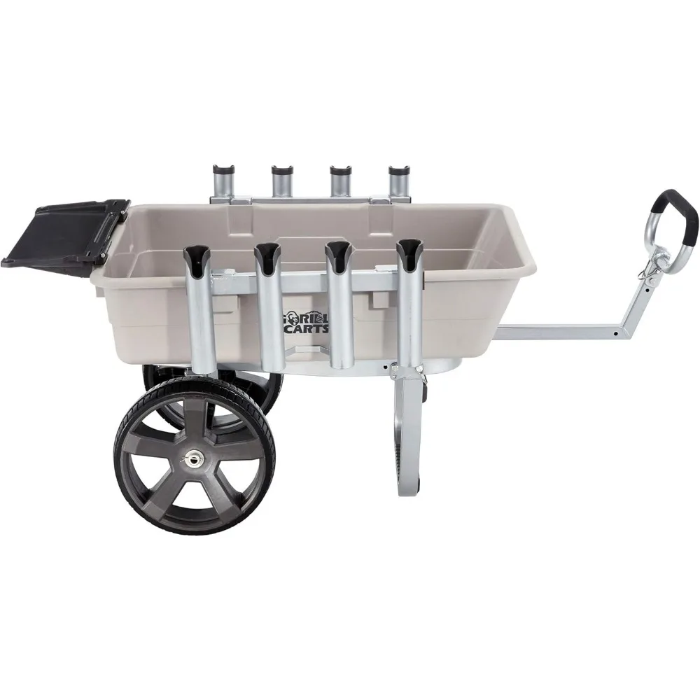 عربة سمك وبحري خارجية من الألومنيوم شديدة التحمل، 5 أقدام مكعبة، سعة 200 رطل، إطارات لجميع التضاريس مقاس 13 بوصة - متينة وVer