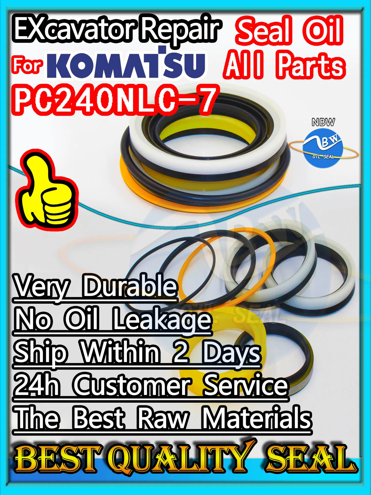 

For KOMATSU PC240NLC-7 Seal Kit Excavator Repair Oil High Quality PC240NLC 7 Rebuild Parts MOTOR Piston Rod Shaft Replacement