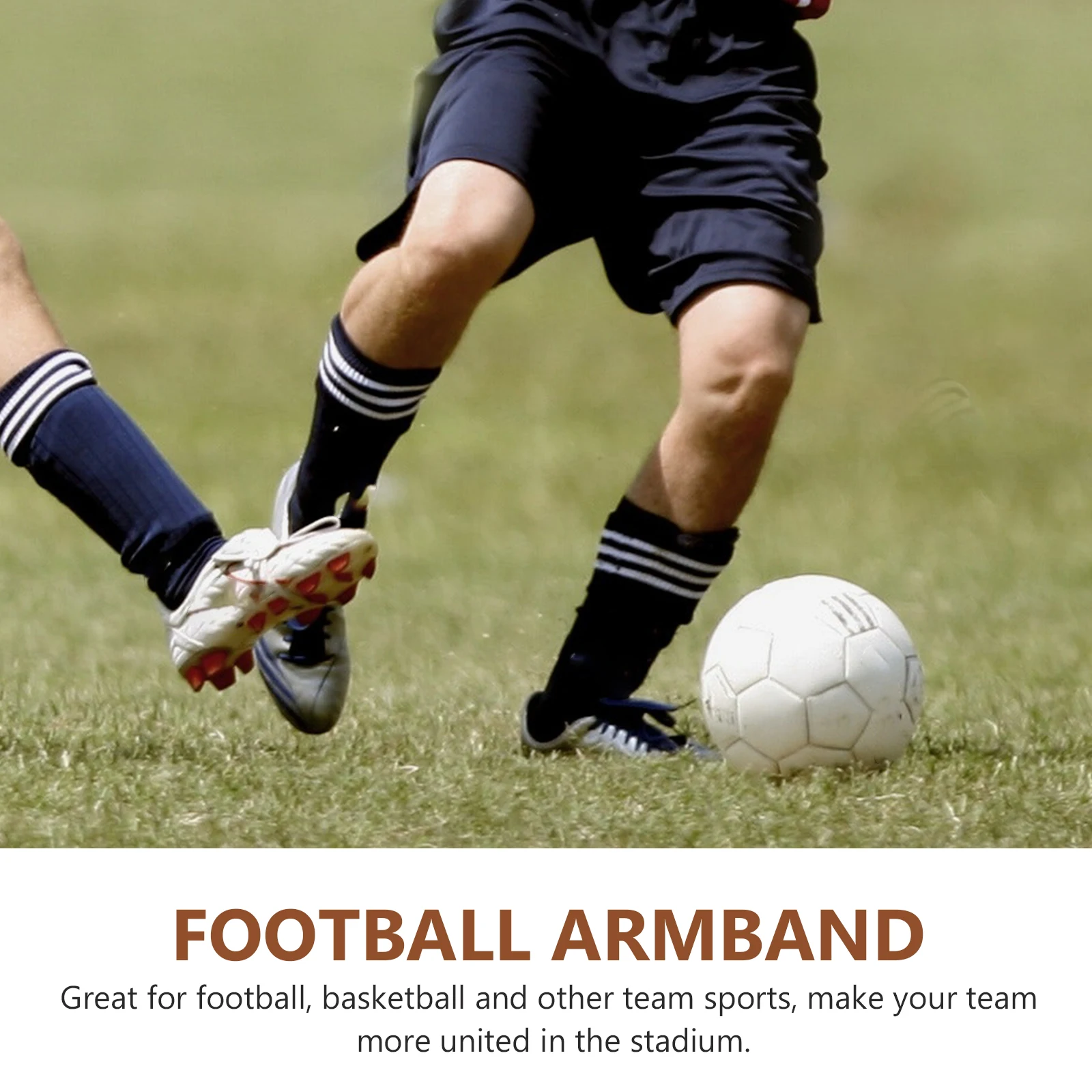 

5pcs Football Soccer Captain Armband Anti-Drop Elastic Captain Armbands Sports Team Leader Bands Wear-Resistant Bright Color