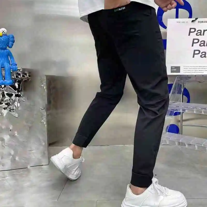 

High Elastic Ice Sensation Men's Casual Leggings Comfortable Loose Fit Youthful Sle Summer Cotton Long Pants