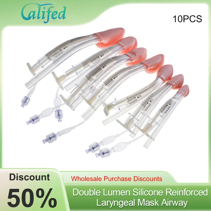 

Califed 10PCS Double Lumen Silicone Disposable Reinforced Laryngeal Mask Airway High Quality LMA Wholesales