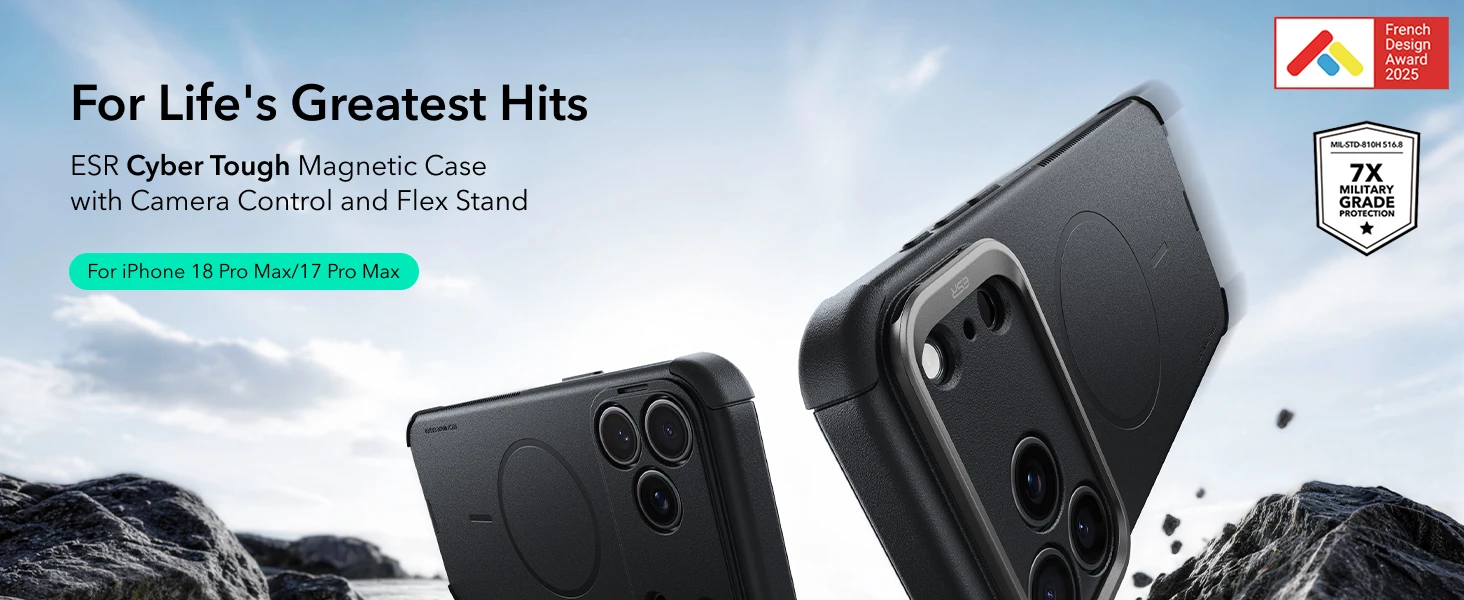 ESR für iPhone 18 Pro Max & 17 Pro Max MagSafe Handyhülle Ultra Slim Militärqualität Sturzschutz-Cover mit Kamerasteuerung – Detail 33