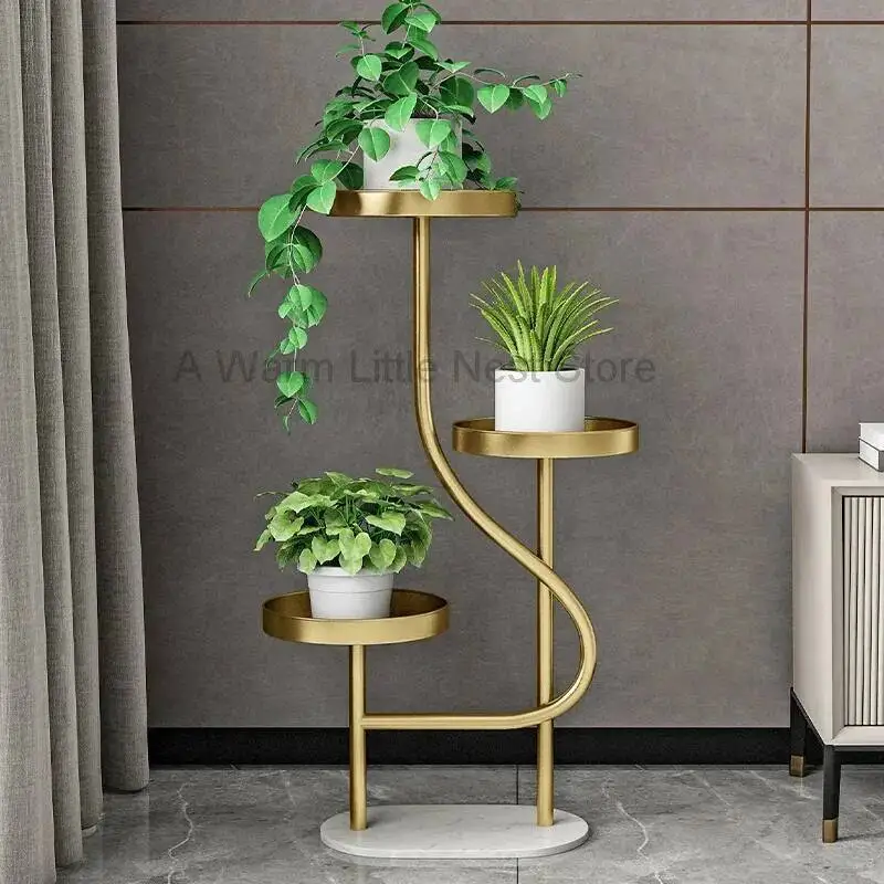 

Stand Nordic Light Luxury Living Flower Room Aesthetics Indoor Floor Decoration Shelf Balcony Organizer Plantenrek Furniture