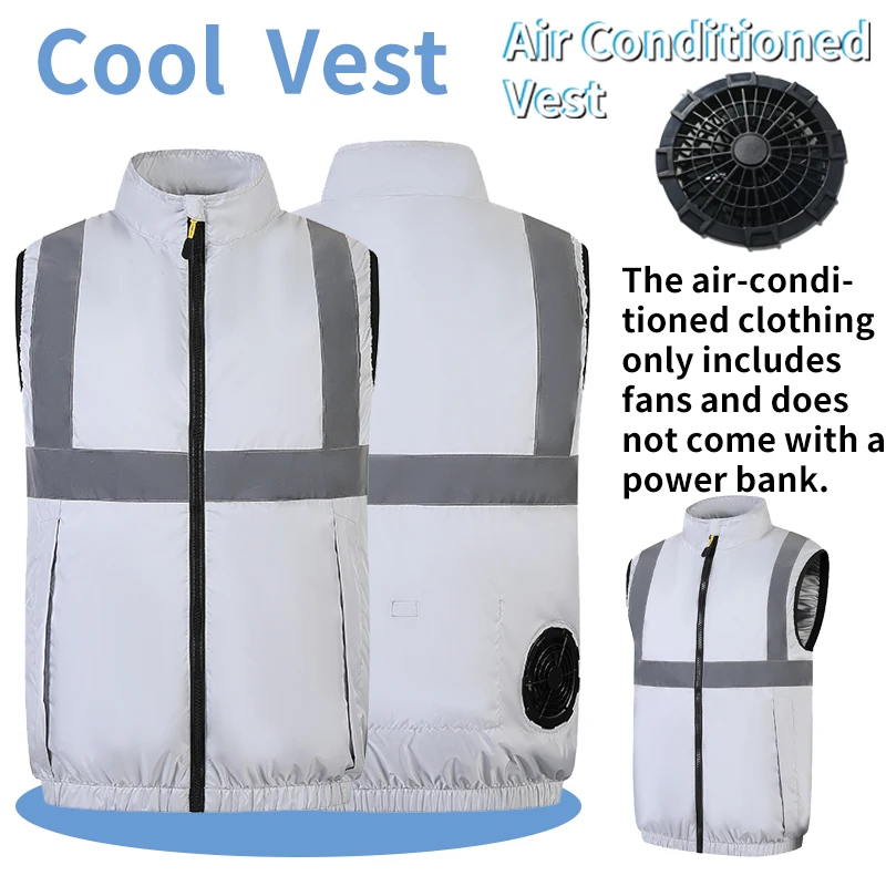 USB-Powered Cooling Vest with Reflective Back Panel—Ideal for Hot Weather and Outdoor Activities Like Fishing and Hiking