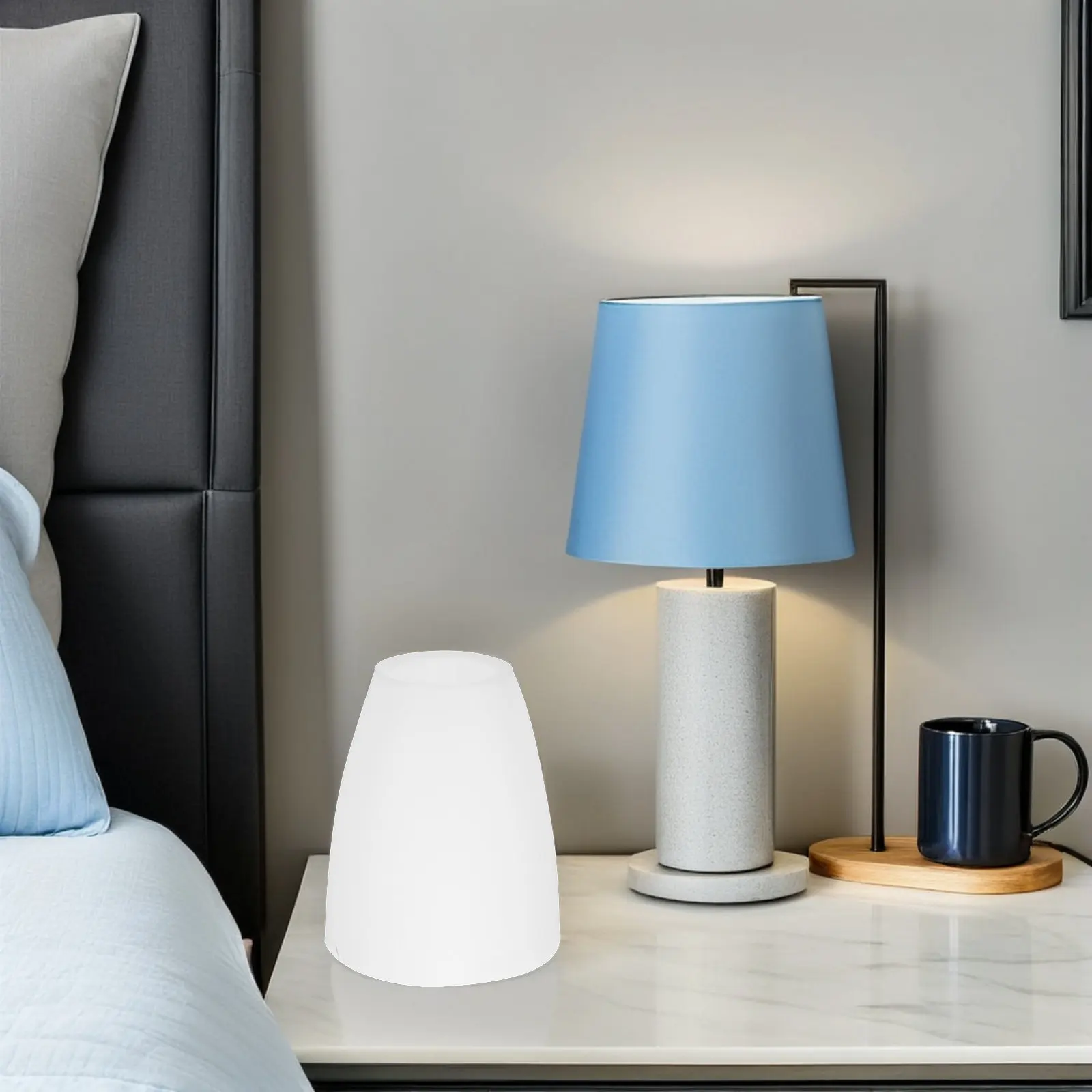 2Pcs Plastic Lamp Shade Warm Light Diffusion Elegant Design Lampshade for Desk Table Nightstand Floor Lamp Replacement Cover
