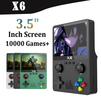 X6 3.5 inch IPS screen handheld game player Dual Joystick 11 simulators GBA Video console for kids gifts