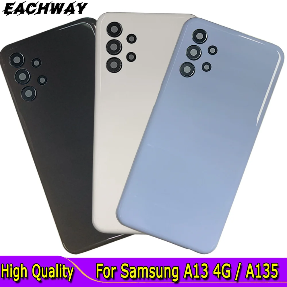 

New Glass For Samsung Galaxy A13 4G 2022 A135 Battery Cover Rear Door Case With Camera Lens For Samsung A13 4G A135 Back Cover