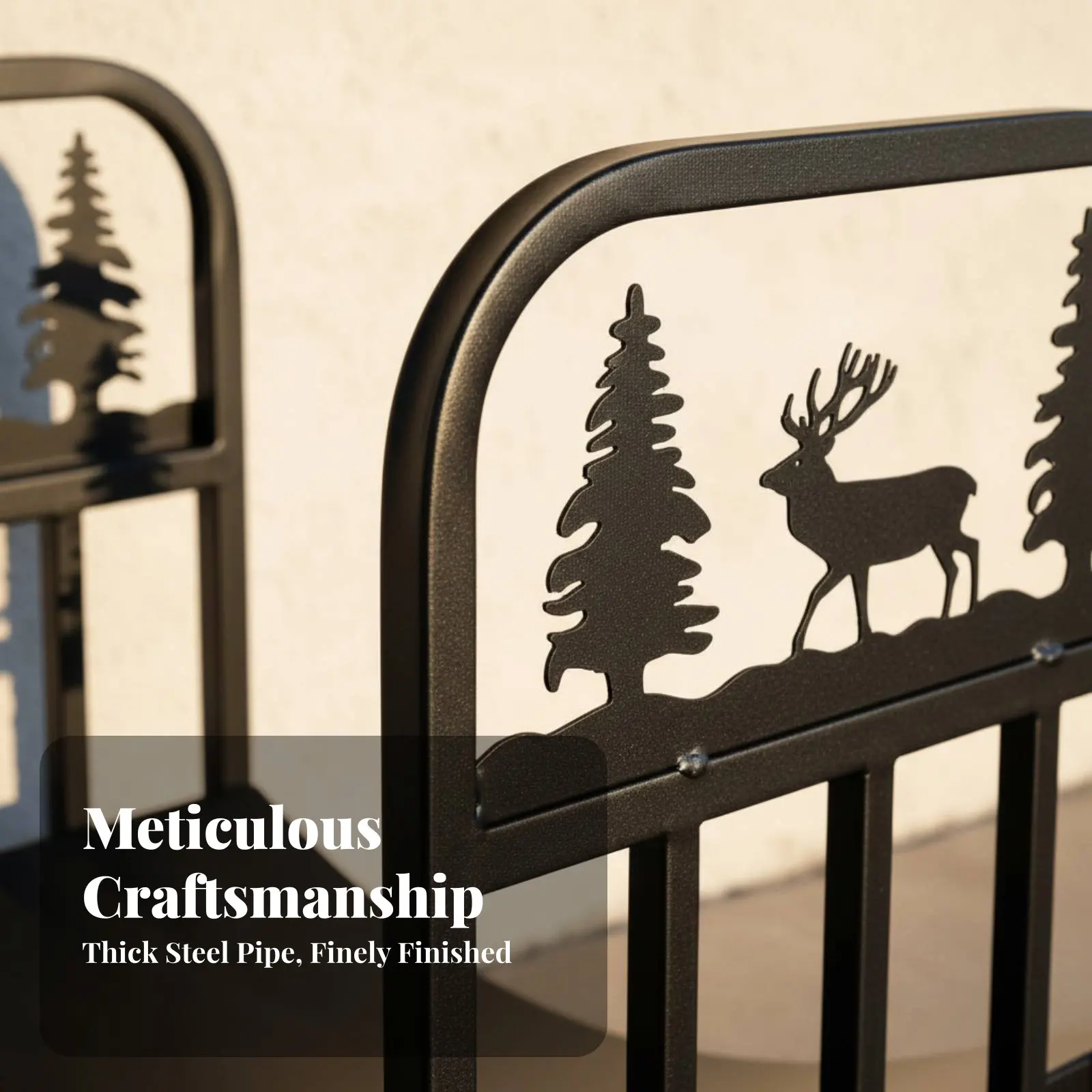 

Firewood Rack Stable Construction Firewood Log Rack Log Holder Stand Raised Base Metal Wood Holder Adjustable Feet for Fireside
