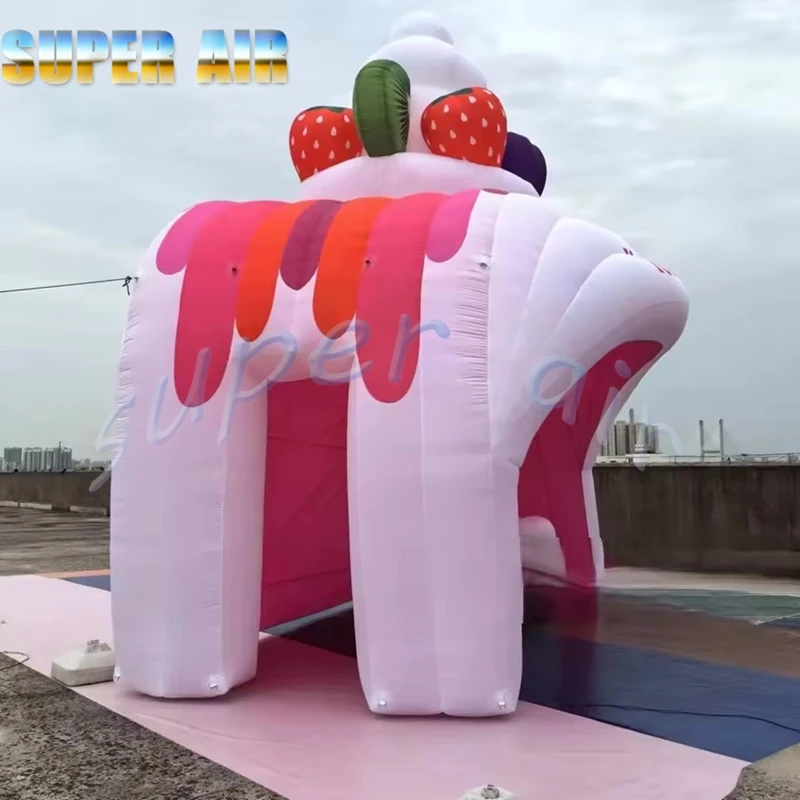 Magnifique support de concettion gonflable publicitaire, tente de crème glacée, magasin de friandises de carnaval gonflable pour fête
