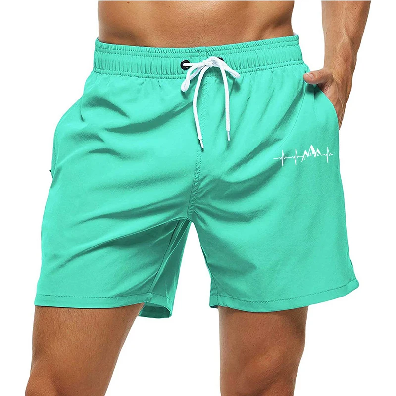 Men\'s Swim Trunks Summer Swimming Board Shorts Quick Dry Beach Shorts with Side Pockets and Mesh Lining Swimwear Bathing Suit