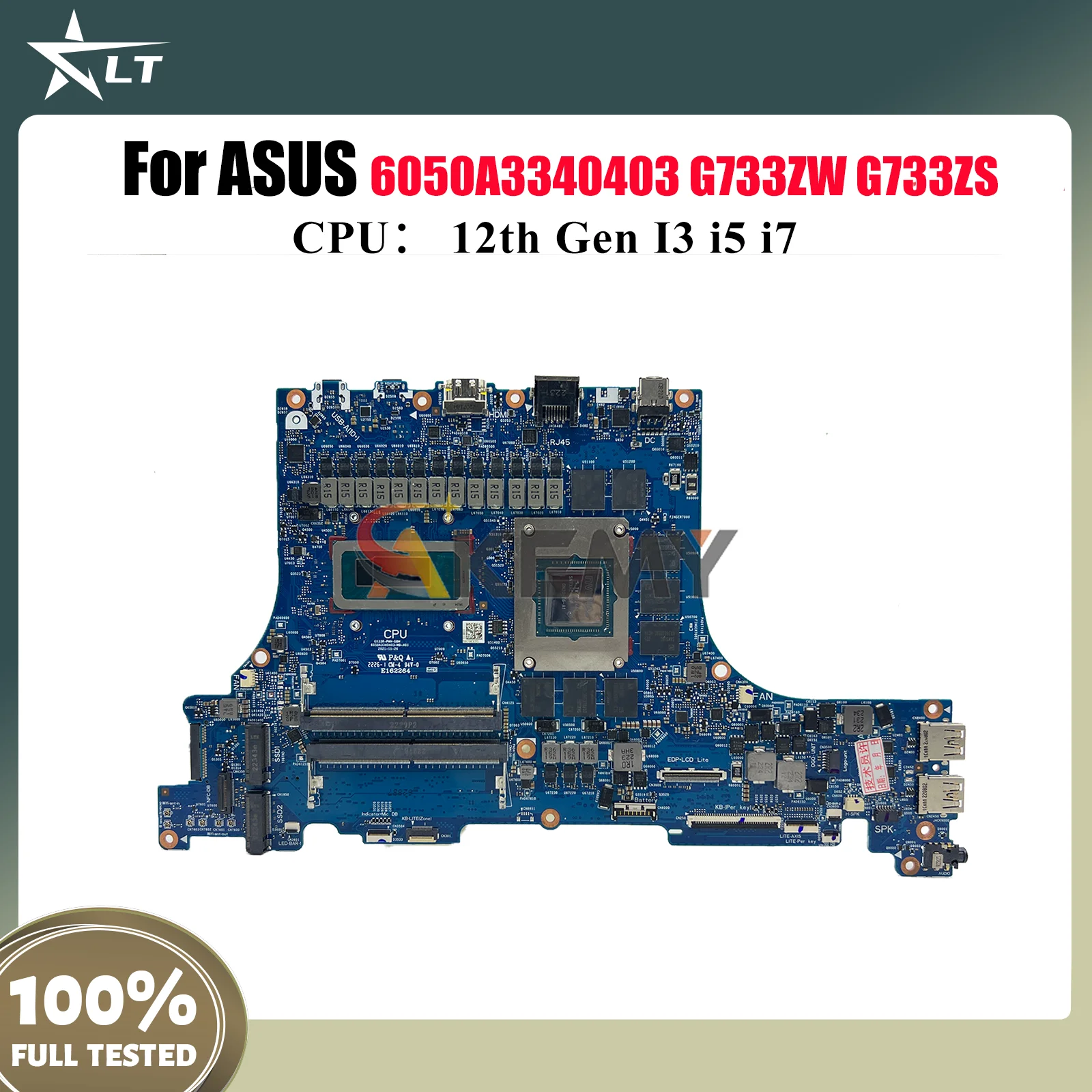 

6050A3340403 Laptop Motherboard For ASUS ROG Strix SCAR 17 G733ZM G733Z G733ZW G733ZS Mainboard With 12th Gen I3 i5 i7 tests OK