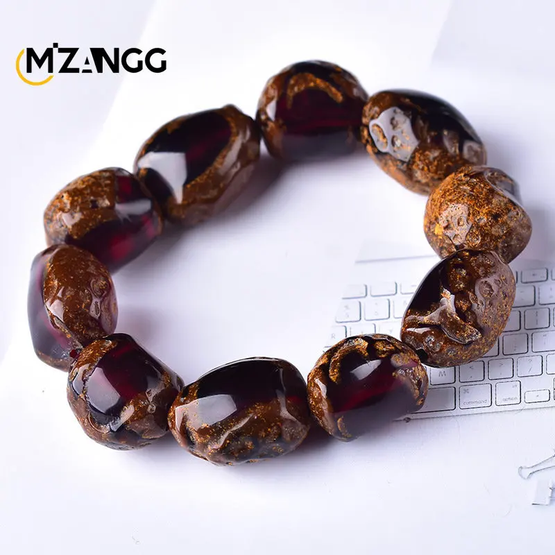 Natural Amber Hand String Beeswax Bracelet Fashion Charm Jewelry Accessories Men's and Women's Gift with Certificate