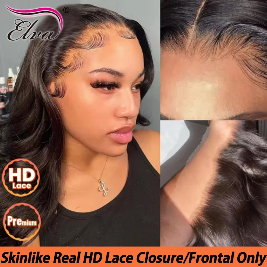 

HD-тюрбан из 100% натуральных человеческих волос 13X6 Body Wave с глубоким пробором, естественной линией роста волос и эффектом слияния с кожей, 7x5/5x5 HD-тюрбан