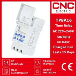 CNC TP8A16 Din Rail settimanale 7 giorni programmabile Digital TIME SWITCH relè controllo Timer AC 220V 16A 30A