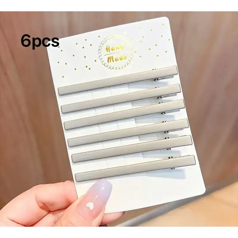 6pcs Y2K Metal Hair Clips, Sweet Cool Bangs Hairpins, Minimalist Forehead Hair Clips, Makeup Styling Hair Accessories