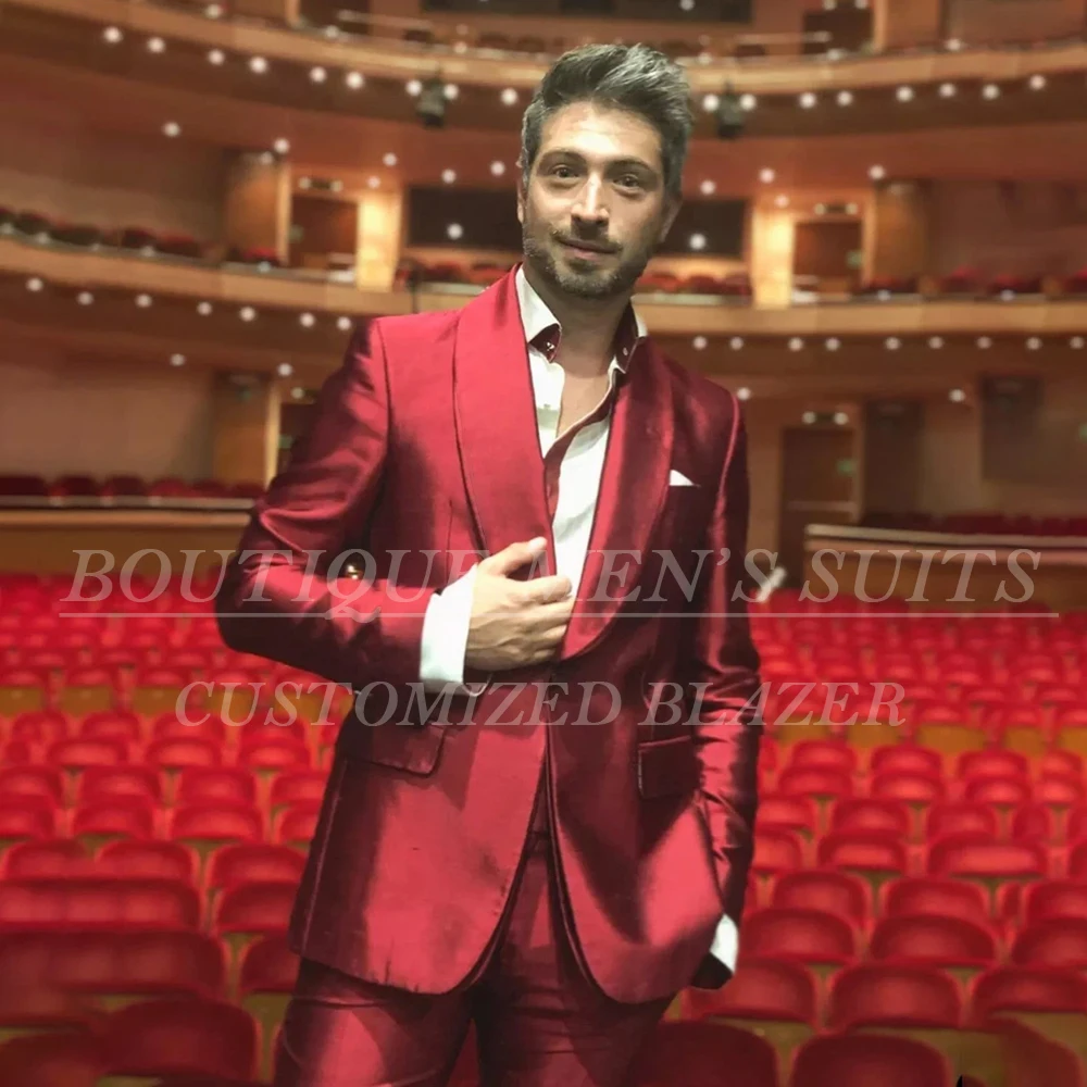 

Мужские костюмы по индивидуальному заказу, модные облегающие костюмы с шалью и лацканами на одной пуговице, куртка и брюки, полные комплекты, свадебные наряды по индивидуальному заказу Terno