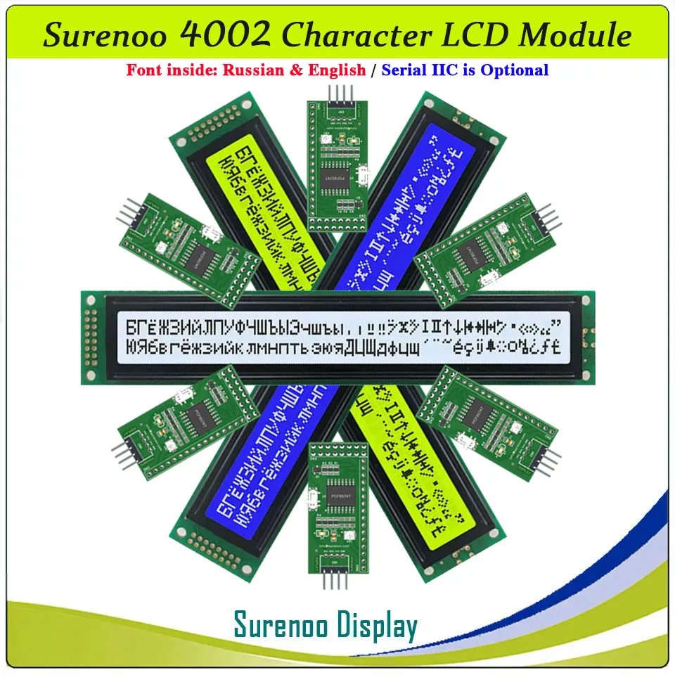modulo-de-display-lcd-surenoo-cyrillic-russo-ingles-402-40x2-4002-com-tela-de-caracteres-amarelo-verde-azul-serial-iic-i2c-opcional