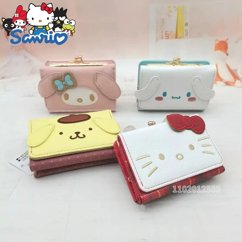

Sanrio New Mini Wallet Luxury Brand Original Fashion Women's Wallet Cartoon Cute Short Wallet Multiple Card Slots High Quality