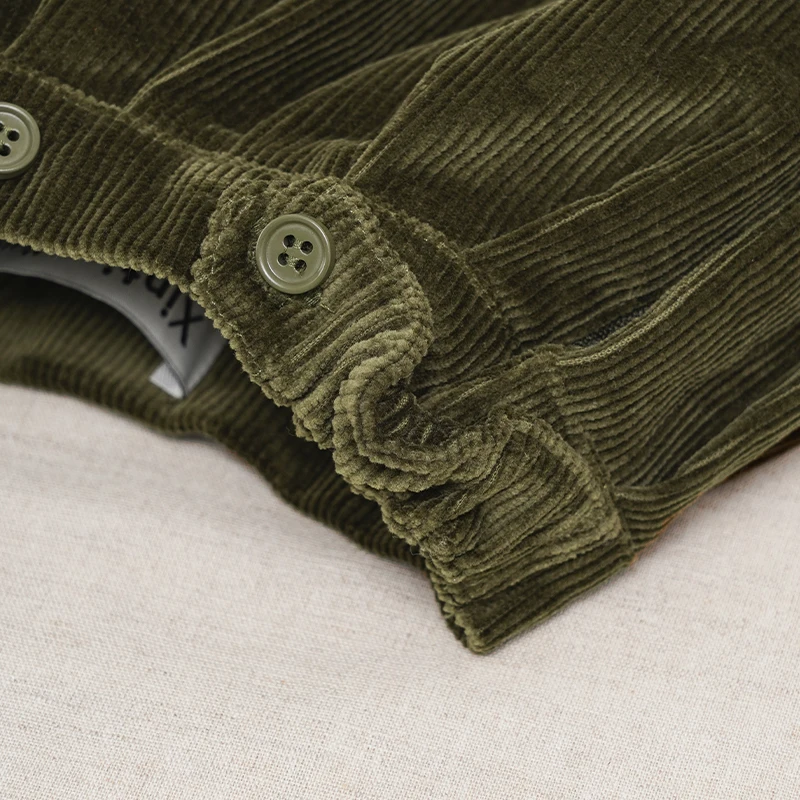 Retro Cord-Minirock mit hoher Taille für Mädchen, Frühlingsneuheit, verstellbare Knöpfe, elastische Taille, locker sitzende Kinderröcke, Mädchen-Winterkleidung – Detail 20