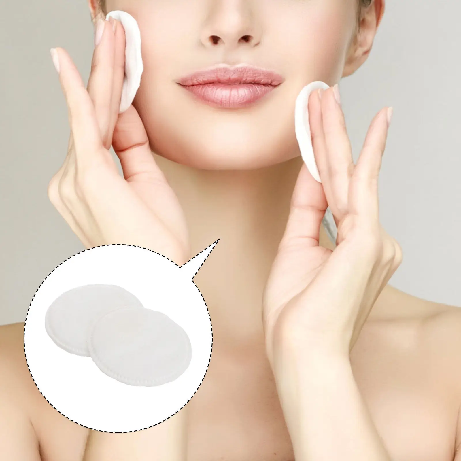 300Pcs Three Layer Thickened Cotton Rounds Facial Makeup Pads Skin Friendly Soft Touch Disposable for Daily Cleansing Care