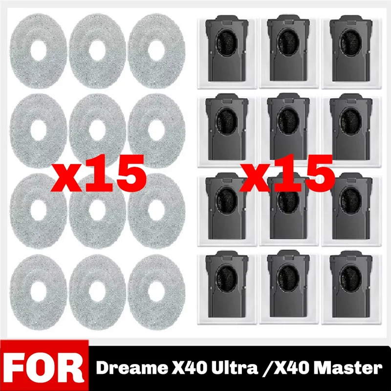 

AC39-Fit For Dreame X40 Ultra / X40 Prorubber Robot Vacuum Replacement Parts Main Side Or Shearing Brush Mop Dust Bag Filter
