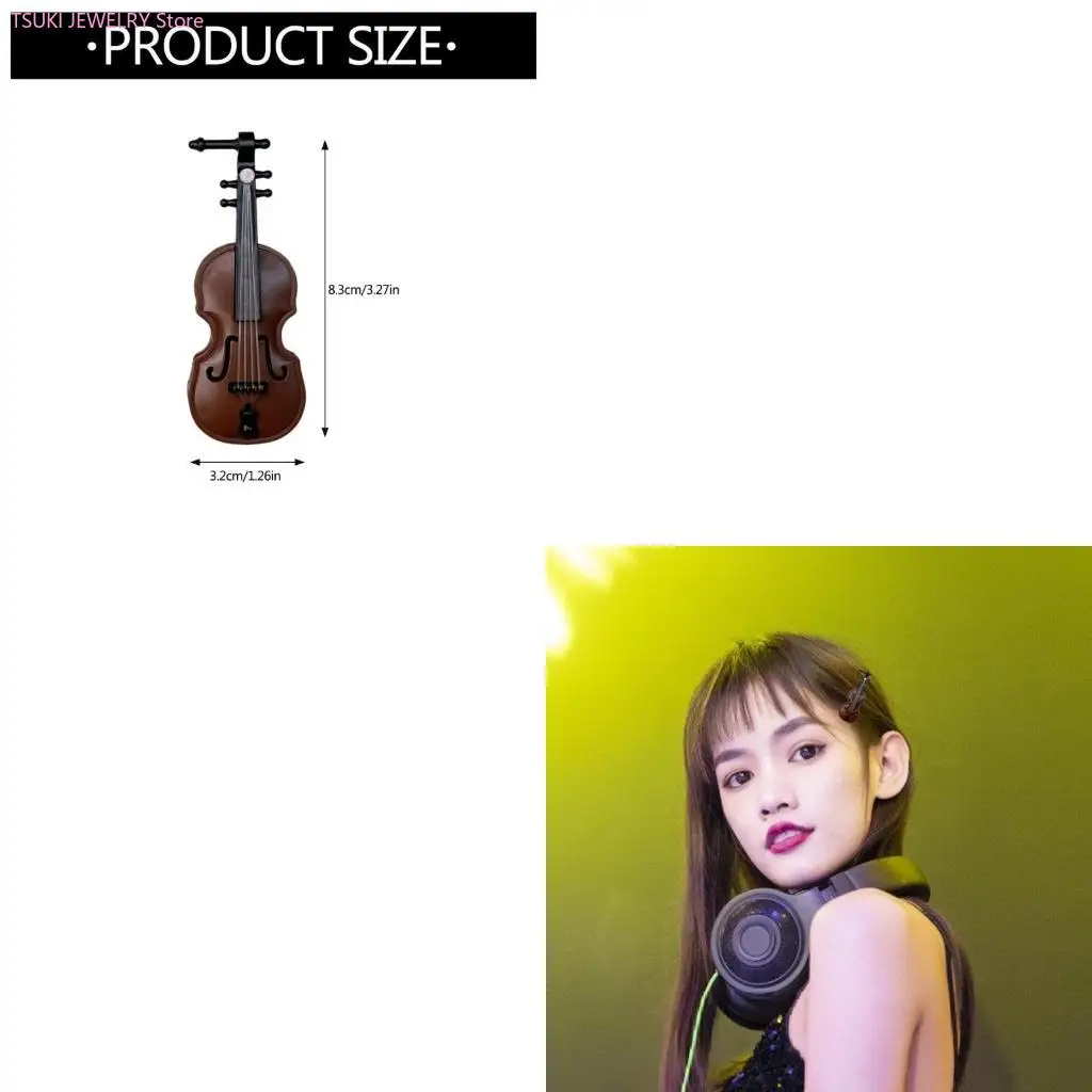 

62KE заколка для волос с плоским зажимом для девочек, ретро-скрипка, балеткор 2000-х годов для женщин, заколка для волос в виде