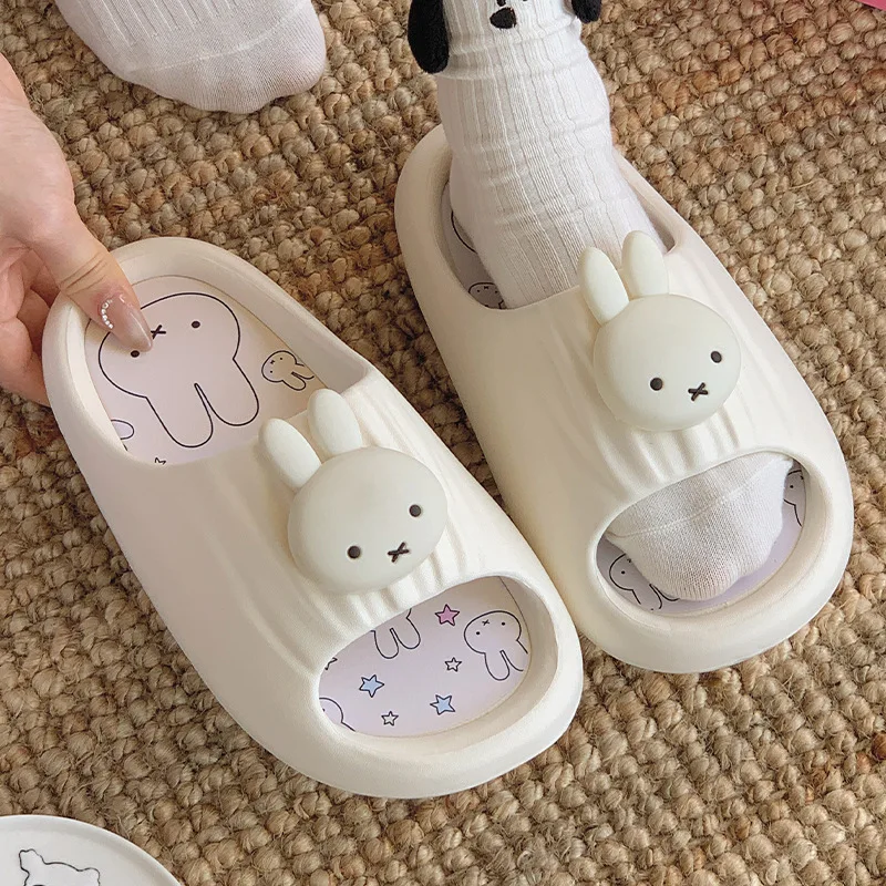 

New Miffy Cute Cartoon Creative Non-slip Indoor Soft-soled Slippers Kawaii High-value Styling Home Cushion Sandals Friend Gift