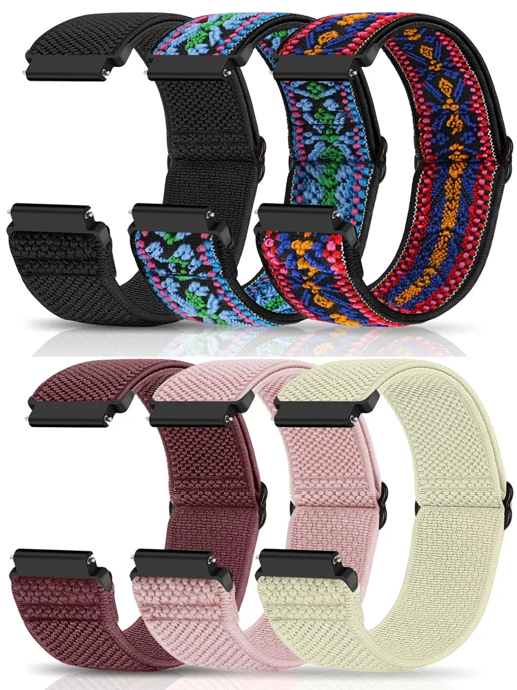 20mm/22mm watch strap For Amazfit GTS-GTR-4-3-2-2e-Mini-Pro-stratos 3 Adjustable Elastic Nylon Bracelet Amazfit Bip 5 3 Pro band