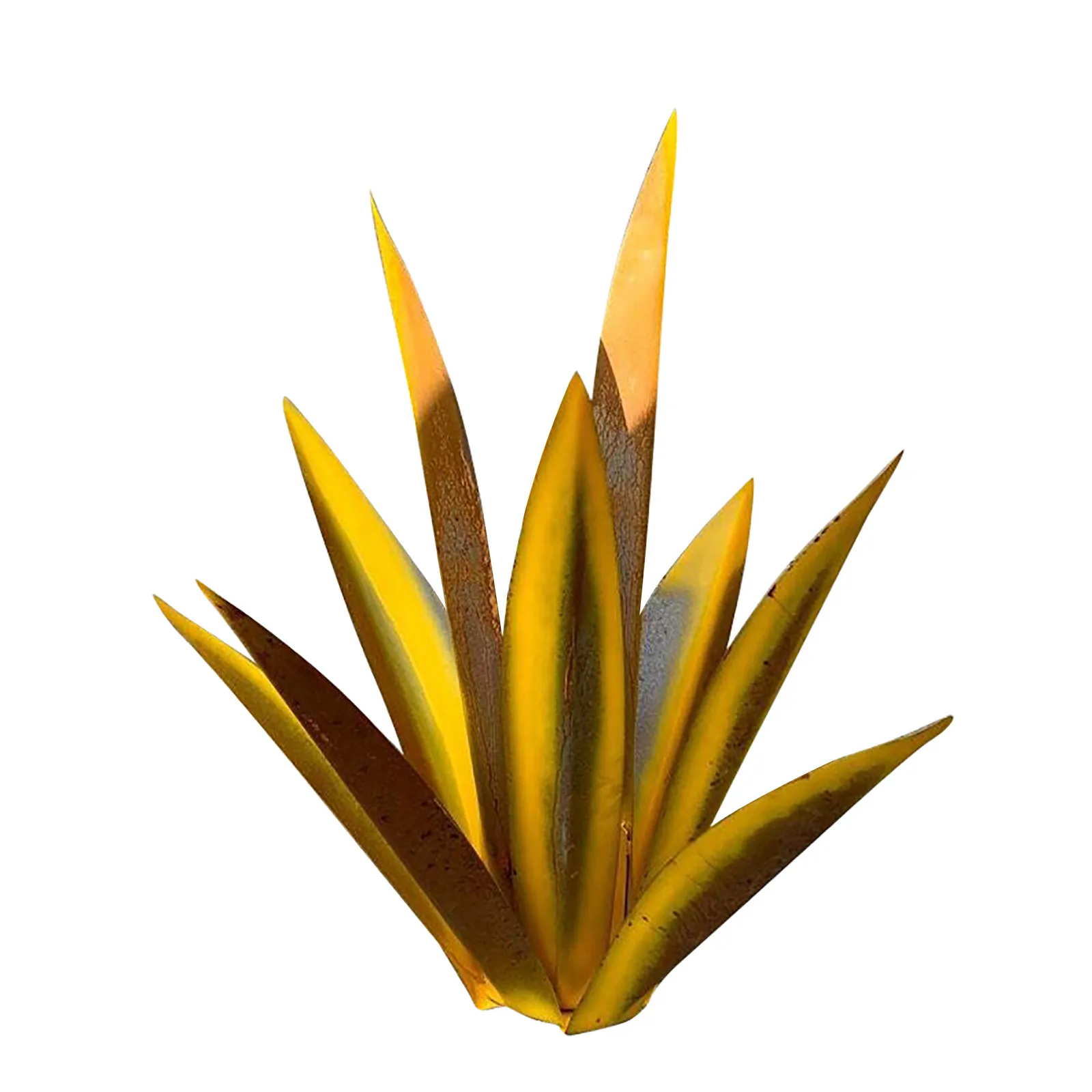 25“ Tequila Rustic Sculpture Metal Agave Plants Hand Painted Garden Statue Ornaments Home Decor Yard Statue Outdoor Lawn Decor