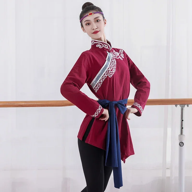 Tradycyjne ubrania tybetańskie mongolskie Kostium taneczny dla dorosłych Festiwal mniejszości Tybetański strój Hanfu Folk Dance Wear