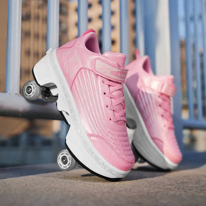 Youth  Roller Shoes Outdoor High Quality Walking Urban Fashion Boys Girls Deformation Parkour With 4 Wheels Casual Skate Shoes