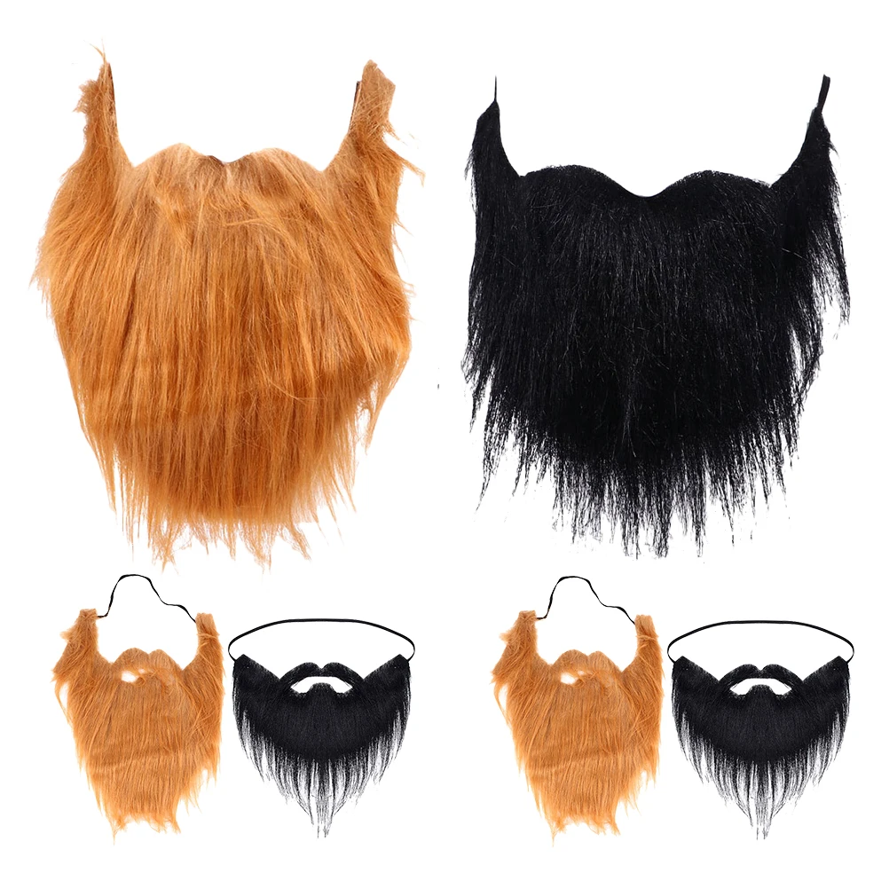 

6pcs Fake Beard Men Realistic Fake Beard Halloween Props Costume Cosplay Mustaches Facial Hair Accessories For Masquerade Party