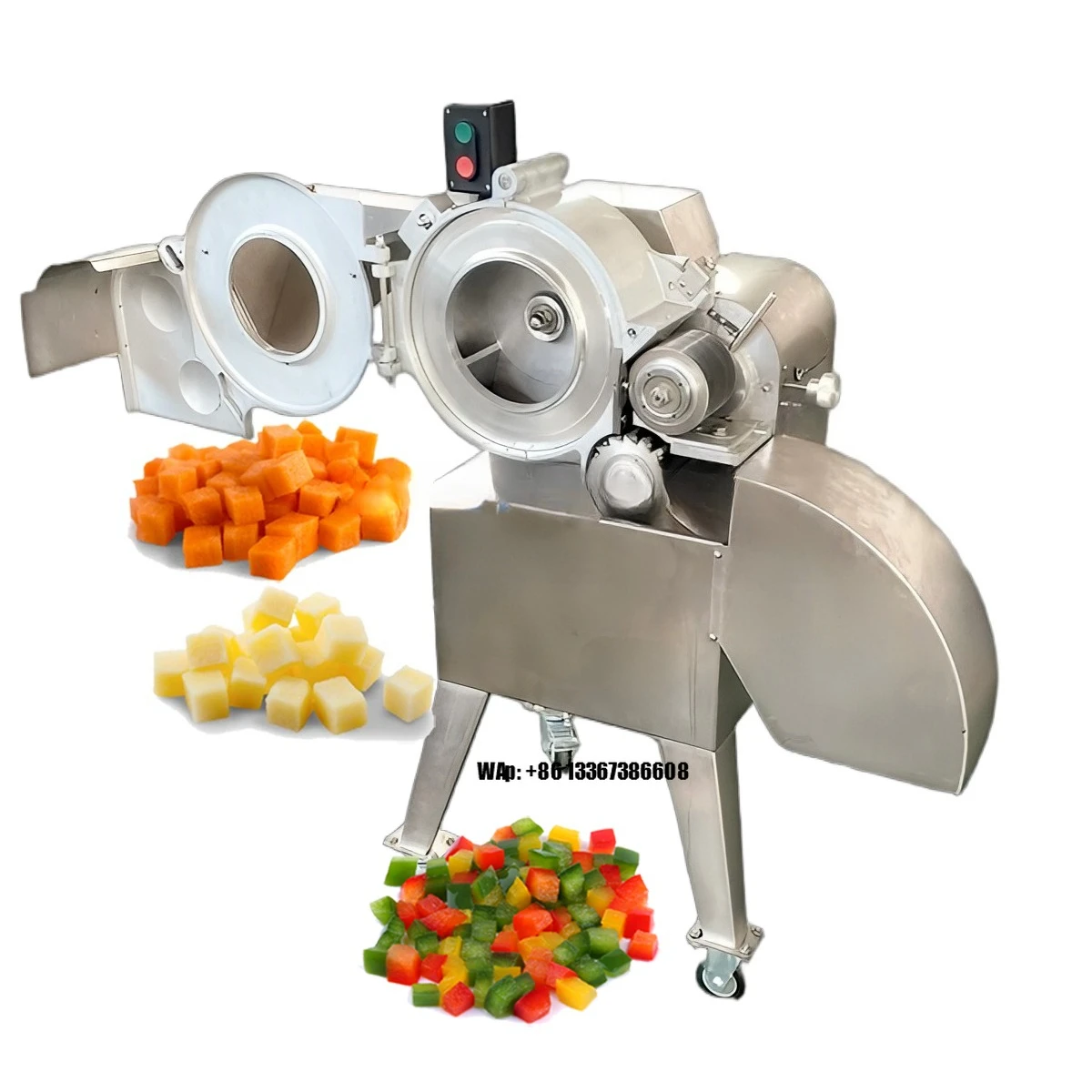 Kommerzielle industrielle elektrische Obst- und Gemüse-Kartoffel-Karotten-Zwiebel-Würfelschneider, Zerkleinerer, Würfelschneider mit Preis in Sri Lanka