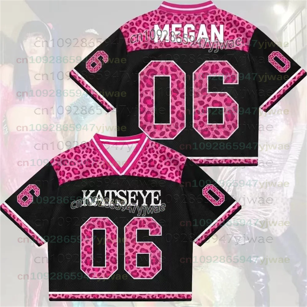 KATSEYE Konzert Unisex Jersey Rosa Leopardenmuster Streetwear Yoonchae Lara&Sophia Daniela Fans T-Shirt Herbst Herren Damen T-Shirts Oberteile – Detail 5