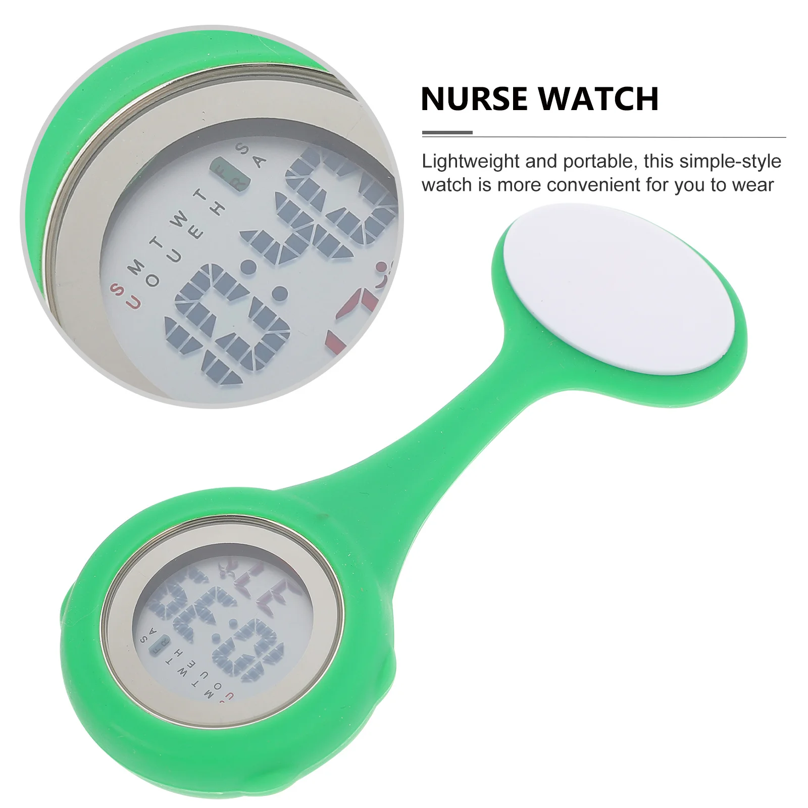 Durable Silicone Nurse Watch Pin Design Hanging Pocket Watch Multi-Function Scratch Resistant Medical Nursing Wristwatch