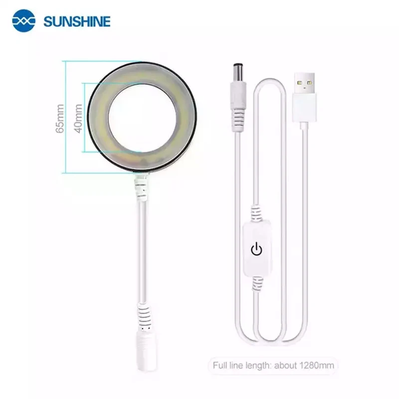 Sunshine SS-033C Microscope 36 LED White Light Source Dust-Proof Mirror Ring Lamp  Anti Fume Protector Doubling Magnifier