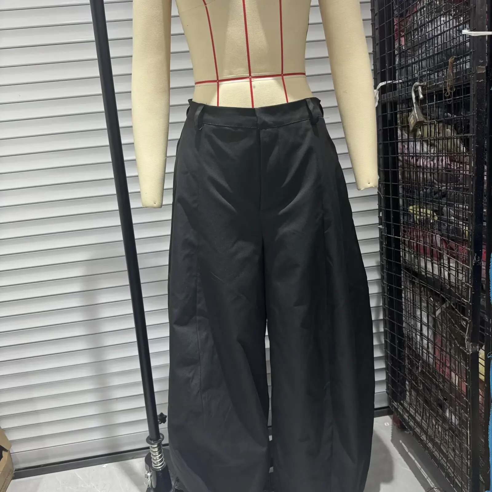 Fashionable ZR Wind Women's High Waist Wide Leg Knife  Pants Pure Color Simple Style Commute Style Ladies Casual Trousers view 3