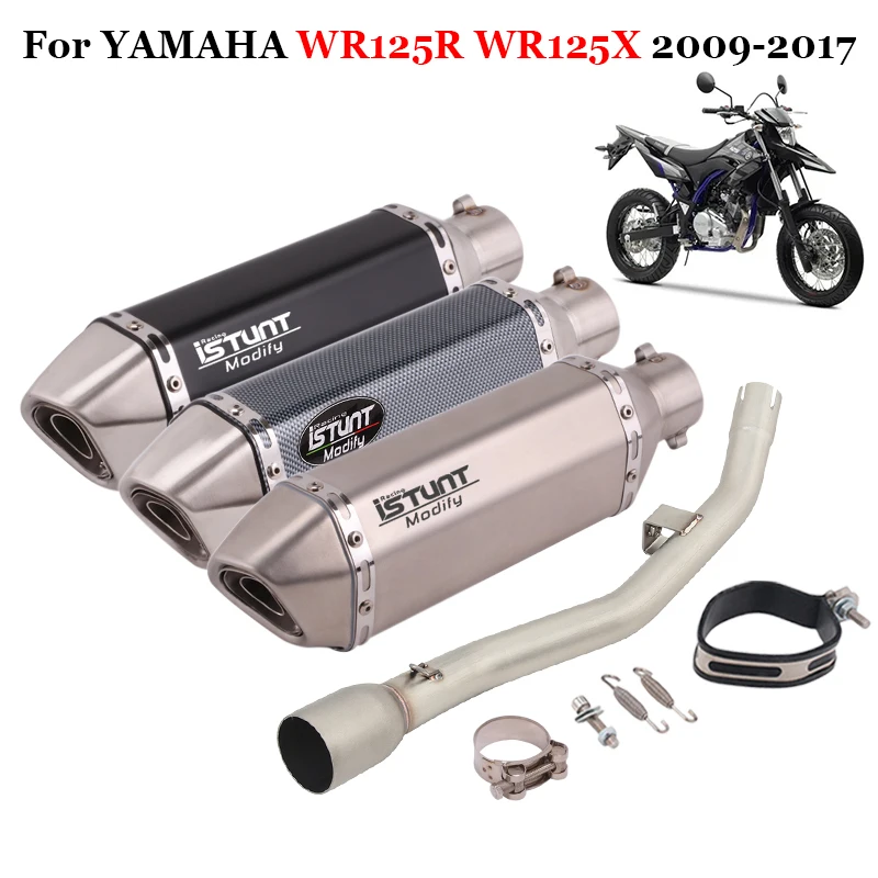 

Motorcycle Exhaust Escape Mid Link Pipe 51mm Muffler Motocross DB Killer Slip On For YAMAHA WR125R WR125X WR125 R X 2009 - 2017