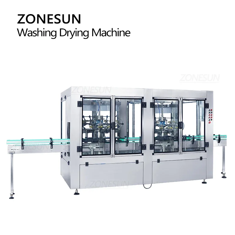 ZONESUN ZS-WB12A Automatic Bottle Washer Dryer Function Cleaning Machine Rotary Catchers Wine Beverage Milk Mass Production line