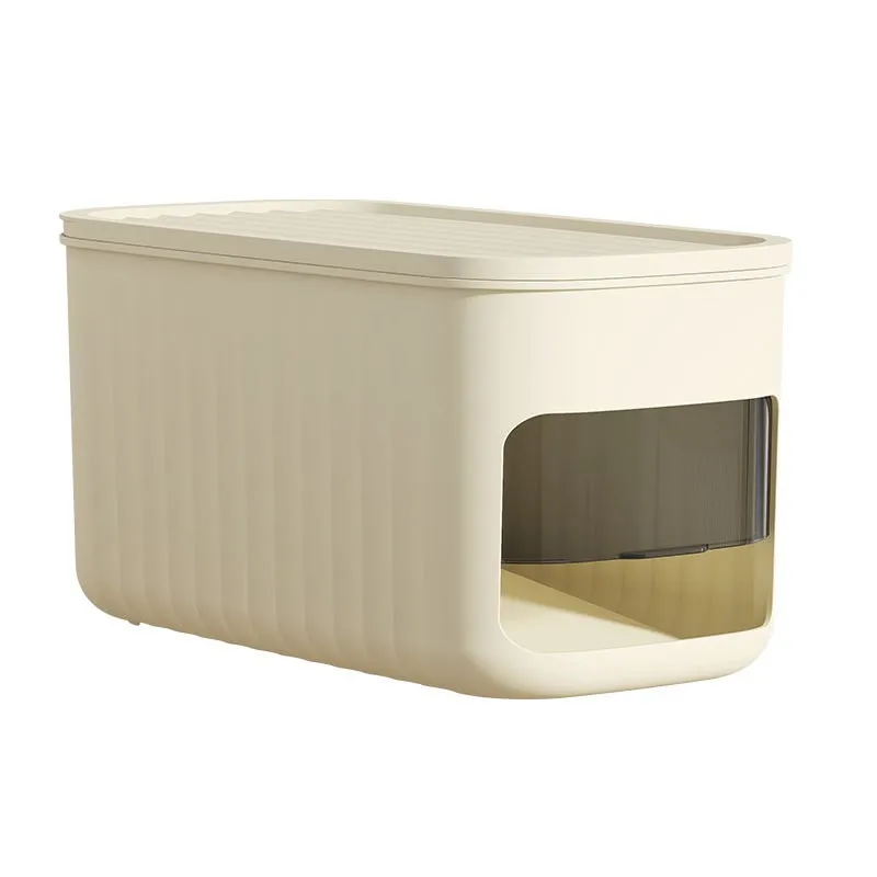 B-Est Automatic Rolling Egg Storage Box-Cream Color-Food Grade Plastic Design For Refrigerator Space Optimization