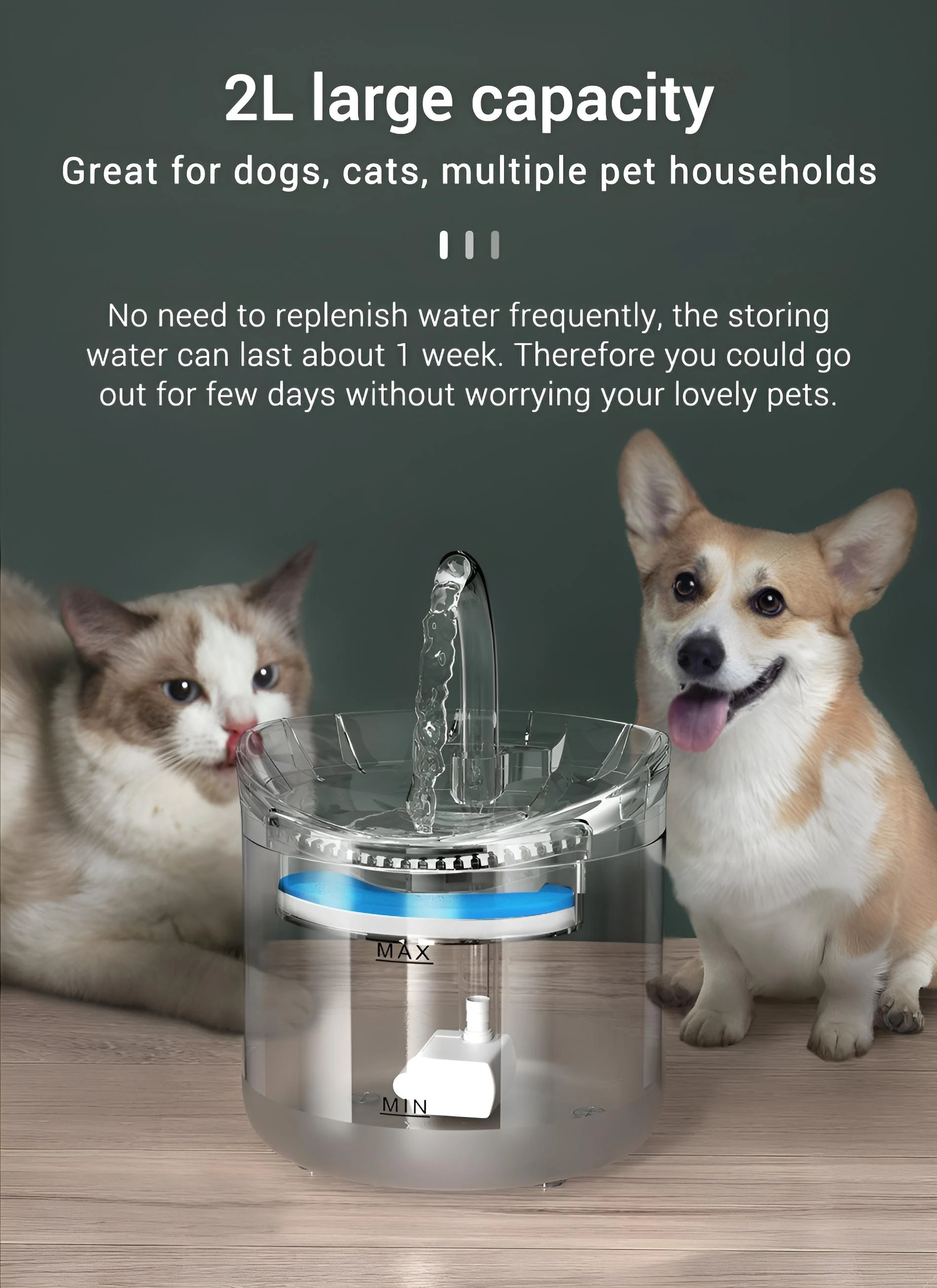 

Pet water dispenser automatic circulation intelligent constant temperature cat and dog water dispenser pet supplies