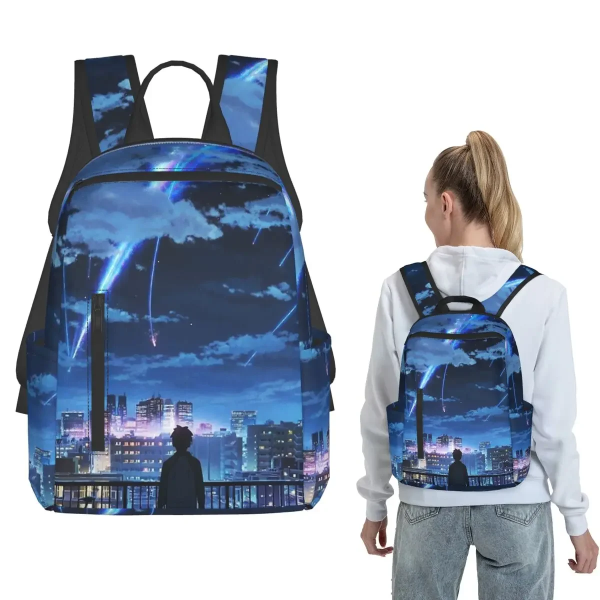 Anime Scenery - Your Name Backpack Large Capacity Boys Girls BookBag School Bag Shoulder Bags for Men Women