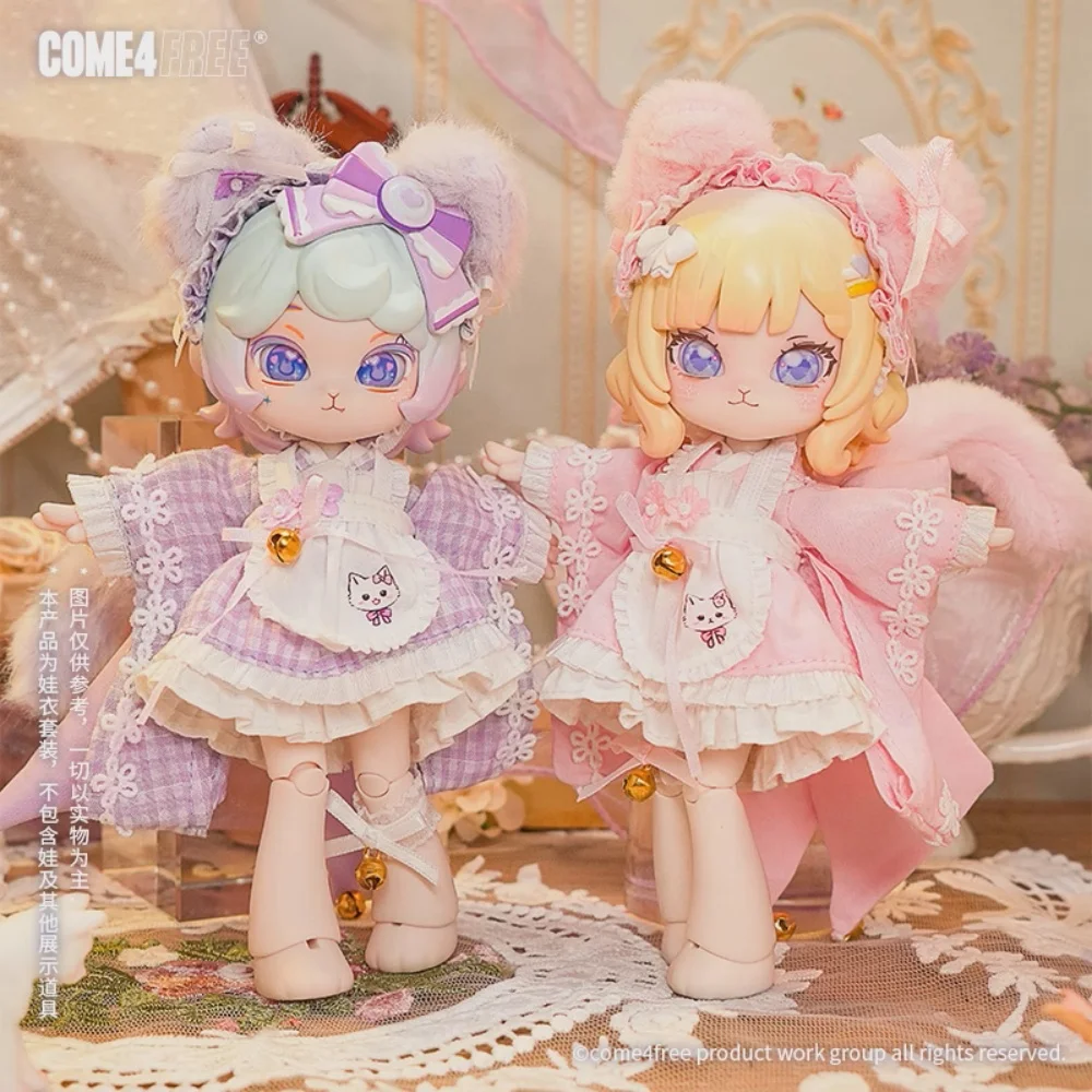 

В наличии COME4FREE 1/12 BJD Body Dessert Series Strawberry And Taro Girl Dress Set Fit OB11 GSC UFDOLL Рисунок Костюм Украшения