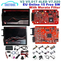 K-Suite KESS V2.80 EU V2 V5.017 V2.53 KTAG 4LED V7.020 V2.25 Red PCB Online No Token OBD2 ECU Programmer With Murata Filter